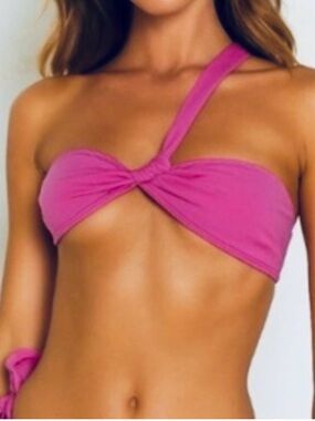 Frederick’s Of Hollywood Hot Pink Bandeau Laguna Bikini Suit Top NWT